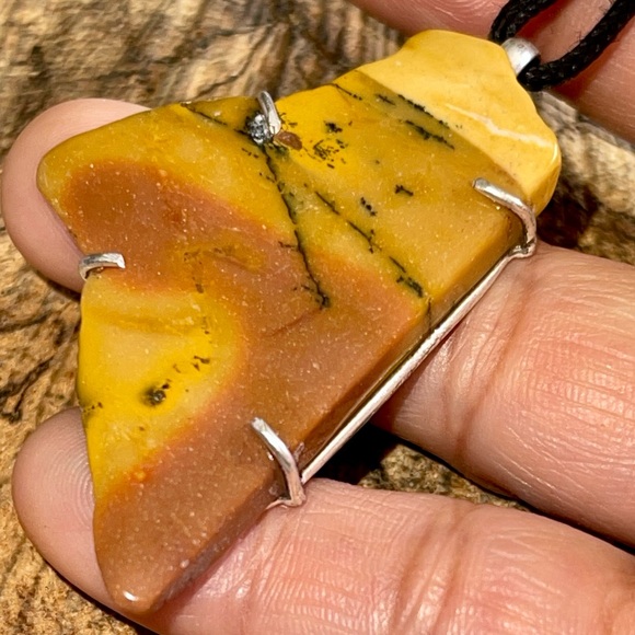 Yellow Mookaite Pendant 2 1/4” - Picture 1 of 10